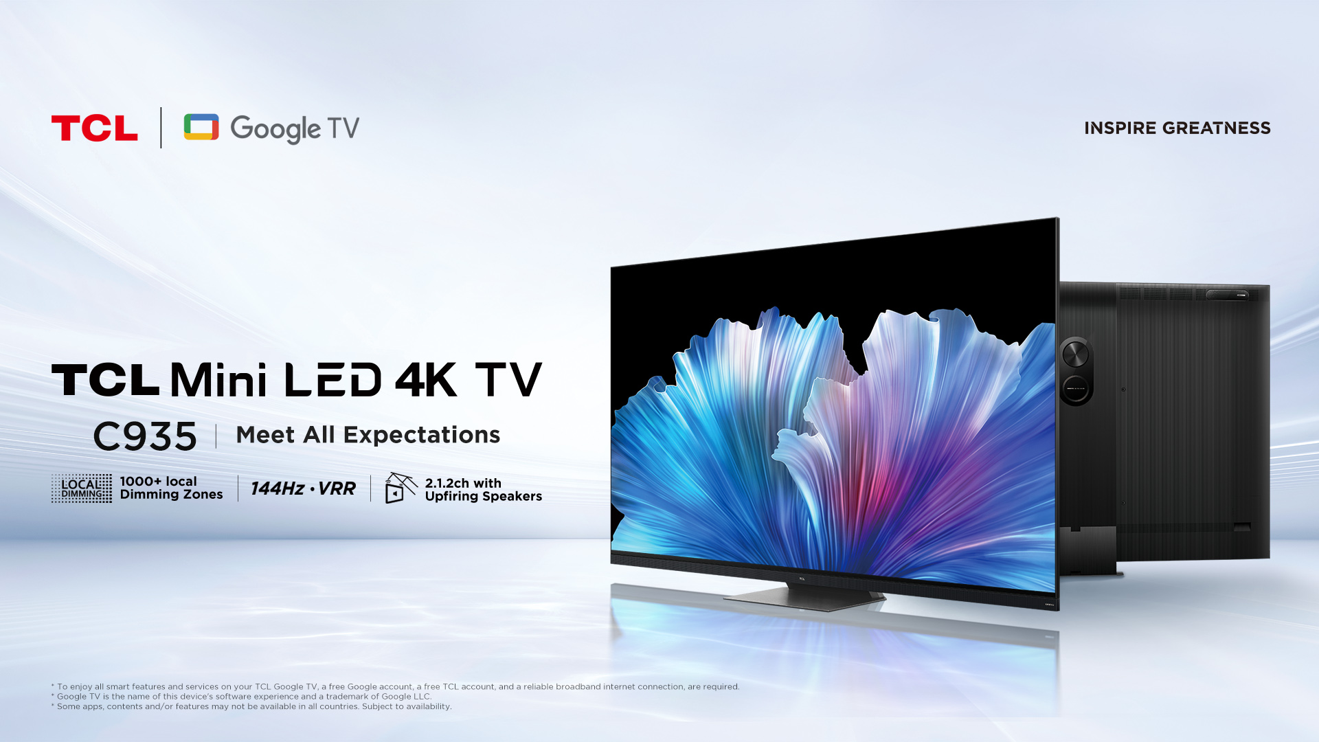 C935 - TCL Mini LED QLED 4K Google TV [Flagship Model]